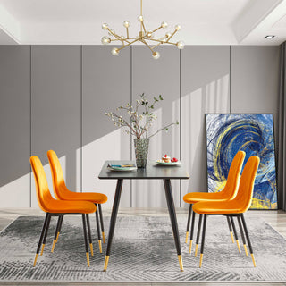 Gewnee Black Modern Kitchen Dining MDF Table For Smart Home