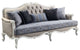 Benzara BM250652 Sofa With Arch Top and Resin Queen Anne Legs, Gray