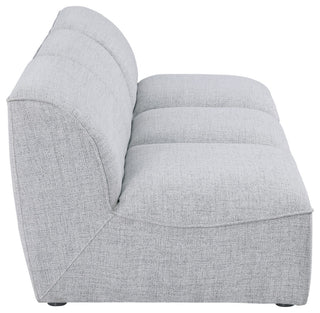 Miramar Linen Textured Fabric Upholstered 3-Piece Modular Sofa, Grey