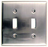 Double Switch Plate, Satin Nickel