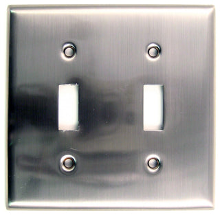 Double Switch Plate, Satin Nickel