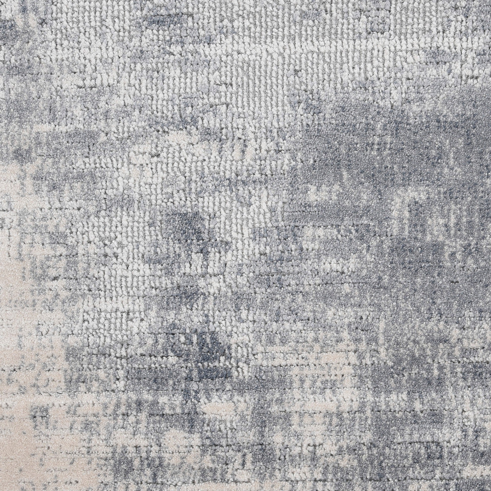 Nourison Rustic Textures 7'10" Round Blue/Ivory Modern Indoor Area Rug