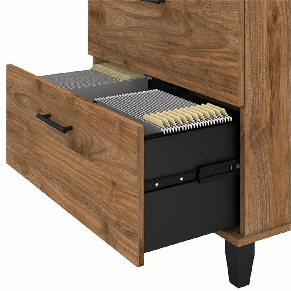UrbanPro 2 Drawer Lateral File Cabinet in Fresh Walnut - Engineered Wood
