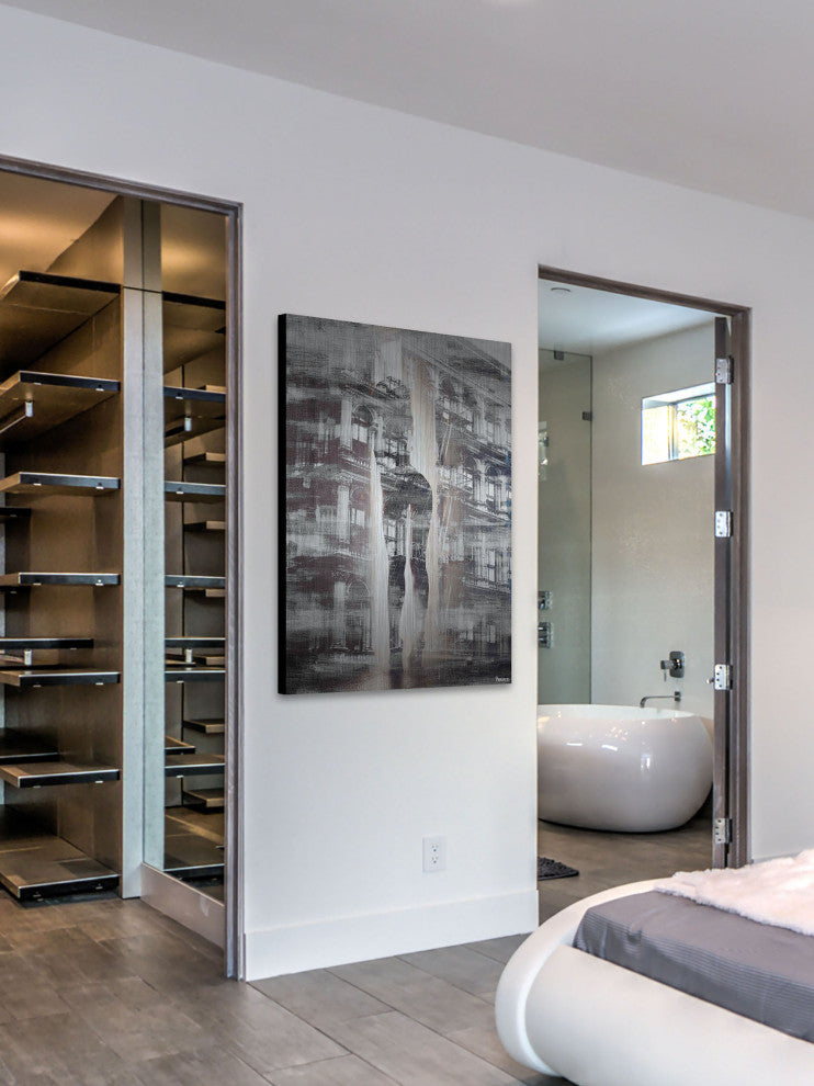 "Arches and Columns" Painting Print on Brushed Aluminum, 40"x60"