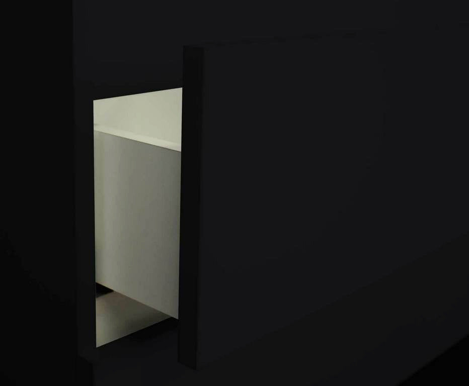 Salt 18Dx48" Floating Bathroom Vanity, Glossy Black, Cabinet Only