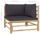 vidaXL Patio Corner Sofa Sectional Sofa with Cushions Modular Seat Bamboo