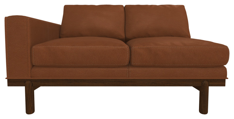 Cantor Left Arm Leather Sofa, Finish: Pumpernickel, Leather: Amber