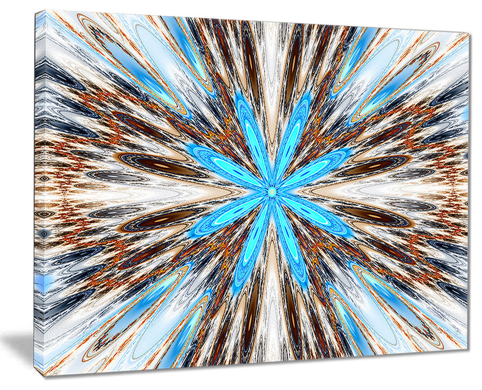 "Flowers With Radiating Rays" Abstract Digital Art Canvas Print