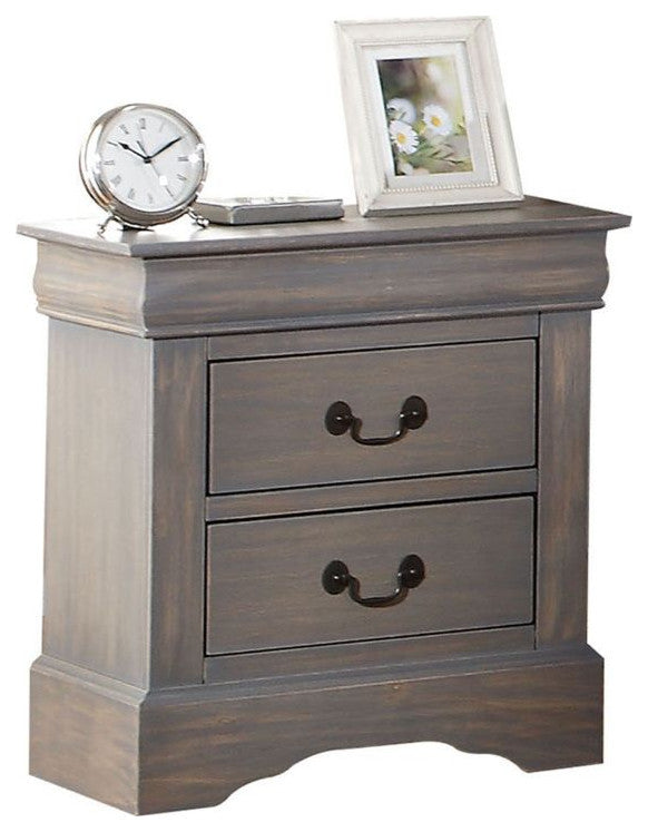 Acme Louis Philippe III Nightstand Antique Gray