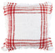 White Red Open Plaid Textured Throw Pillow