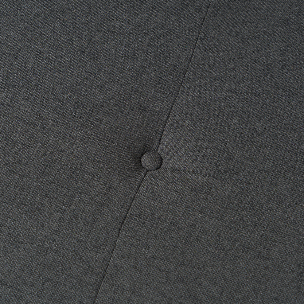 GDF Studio Lou Mid-Century Fabric Ottoman, Oxford Gray