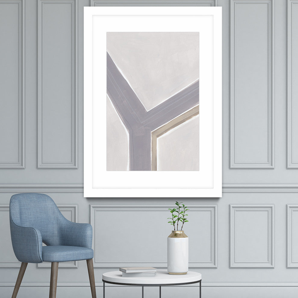 "Neutral Impact I" Matted and Framed, 52" x 36"