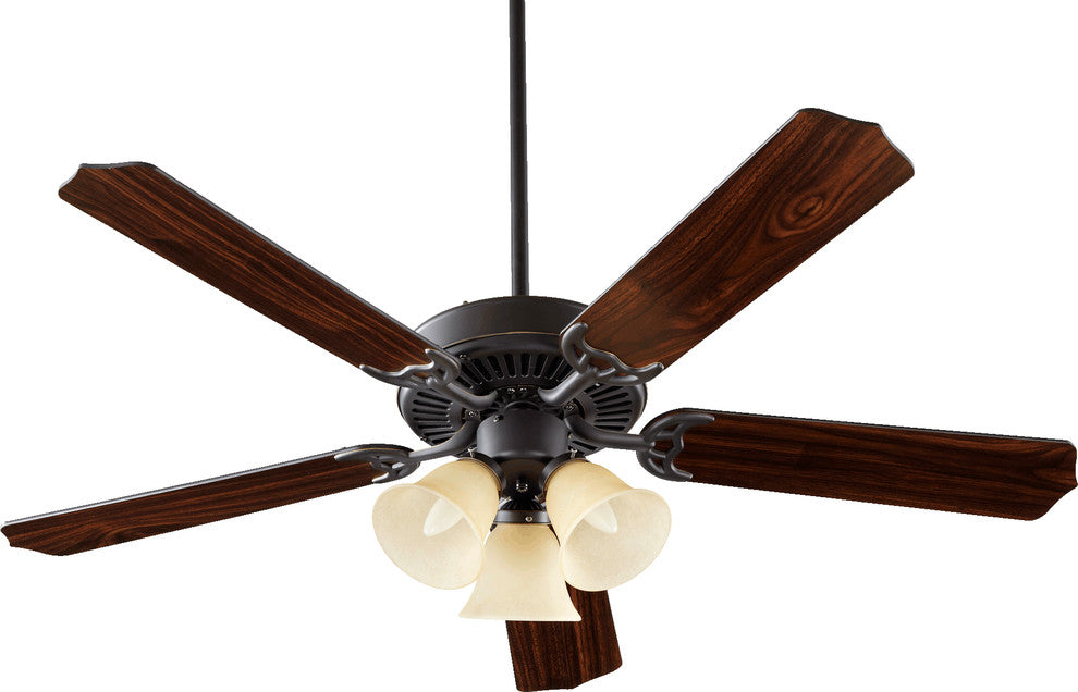 Capri Amber 3-Light Uni Ceiling Fan, Old World