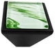 Hand Brushed Random Green Strokes Crystal Glass Black Metal Square Frustum Knob
