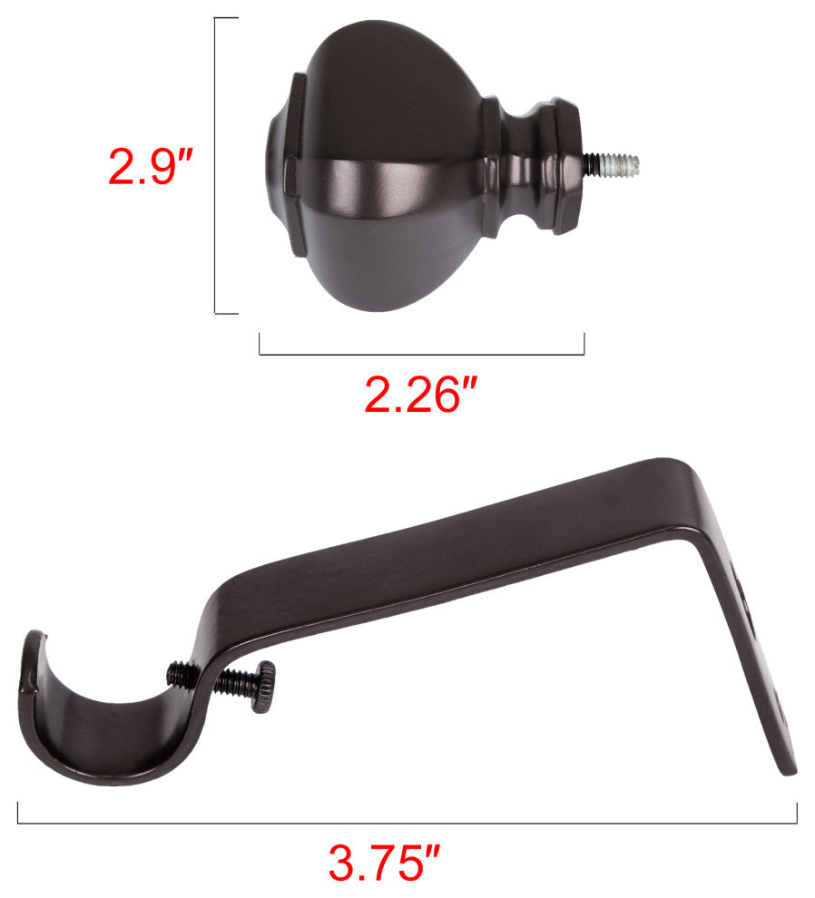 UTOPIA ALLEY 3/4 Inch Curtain Rod - Curtain Rods For Windows 28 to 48 Inch, Oil Rubbed Bronze