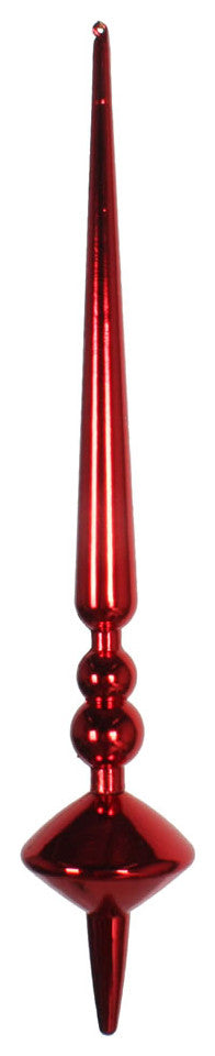 Vickerman M183303S 12" Red Shiny Cupola Finial Ornament, Pack of 3
