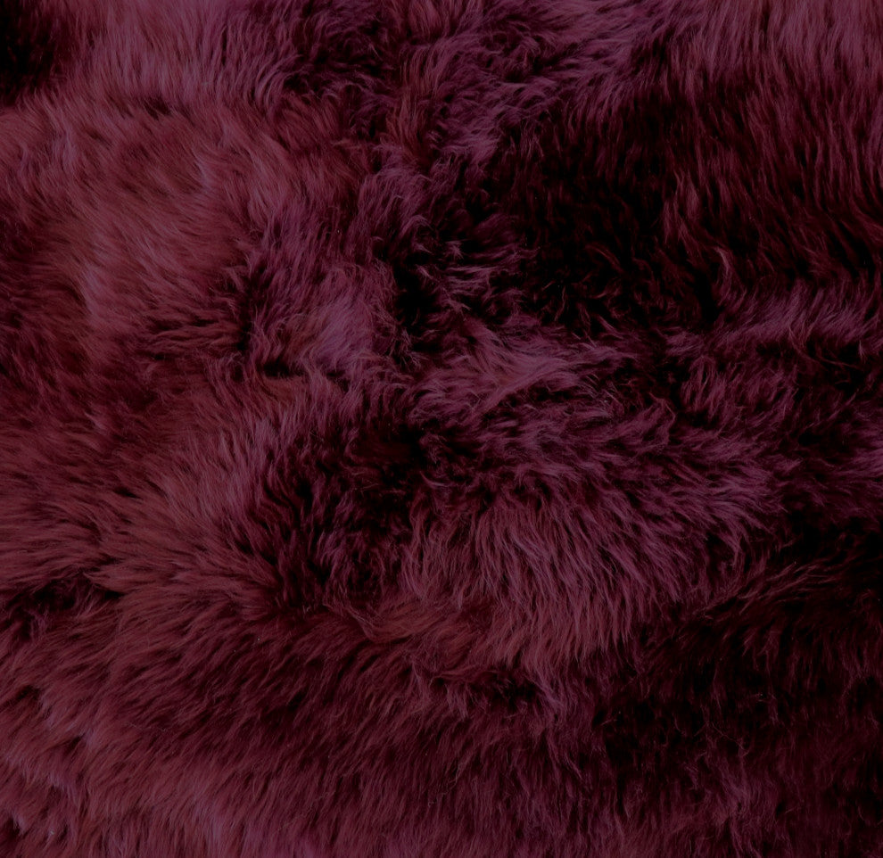 Milan Shearling Single Sheepskin Rug 2'x3', Logan Berry