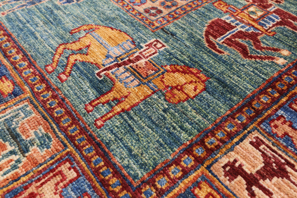3' 4" X 5' 0" Antiqued Pazyryk Historical Design Handmade Rug Q10942