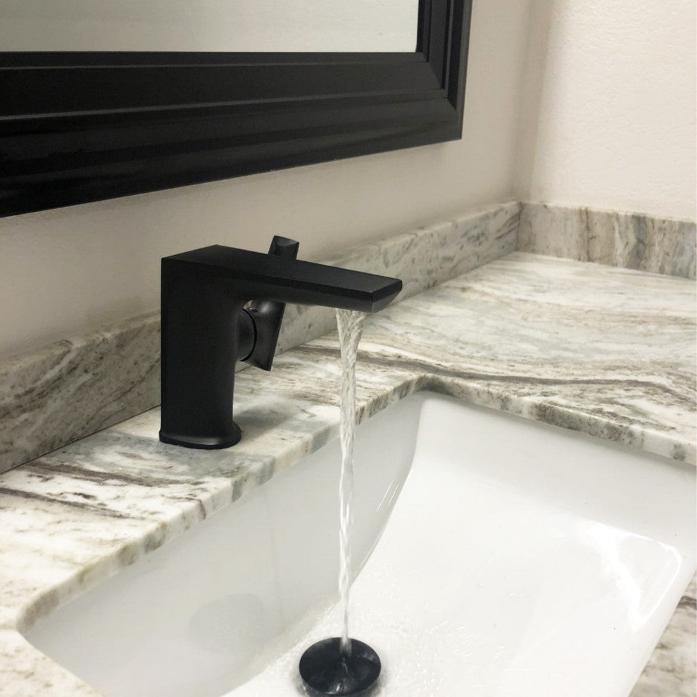 NP-U193906 Rectangular Undermount White Porcelain Sink, Overflow Drain Options, Matte Black