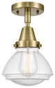 Innovations 447-1C-AB-G324-LED Olean 1 Light 6.75" Flush Mount, Antique Brass
