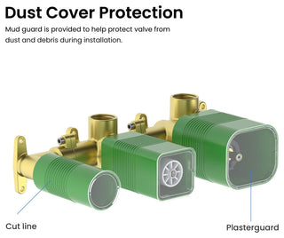 Cube 2 Function Thermostatic Shower System, Rough, Valve, Chrome