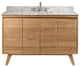 Avanity Coventry 49" Bath Vanity Combo, Natural Teak Finish, Carrara White Marble Top