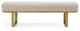 Modrest Robles Modern Beige Fabric + Antique Brass Dining Bench