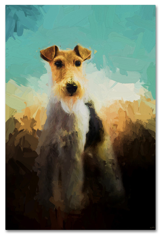 Jai Johnson 'Fox Terrier On Alert' Canvas Art, 19 x 12