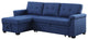 Lucca Linen Reversible Sleeper Sectional Sofa, Blue