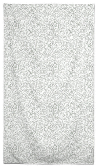 Doodle Flower Pattern Green 58x102 Tablecloth