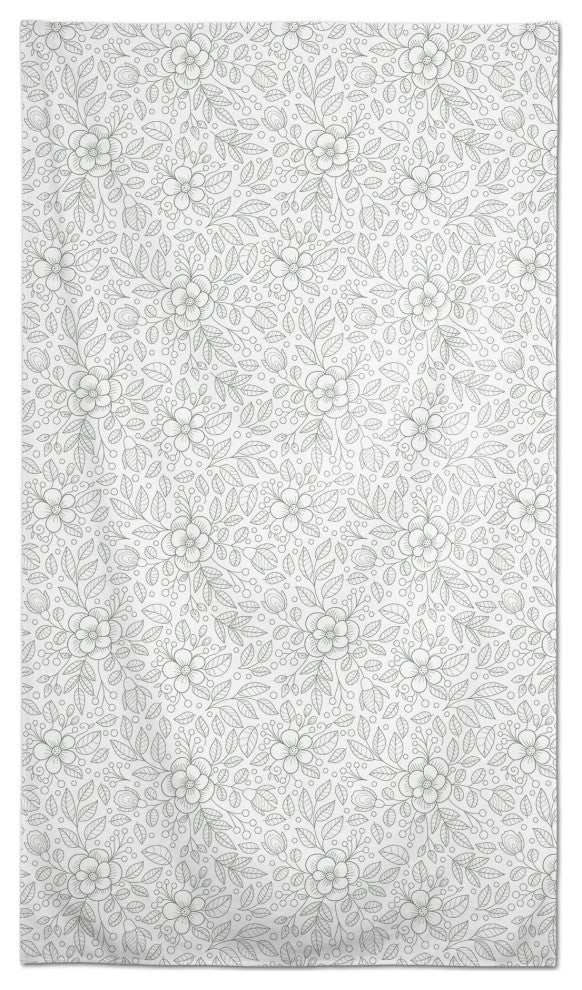 Doodle Flower Pattern Green 58x102 Tablecloth
