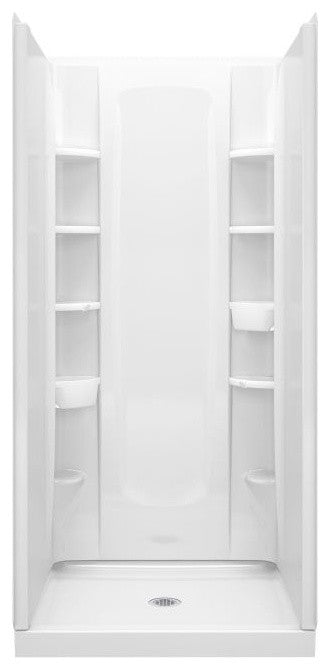 Sterling Alcove 34"x36"x75.75" Vikrell Center Shower Kit, White