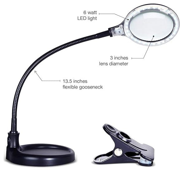 LightView Pro Flex 2 in 1 Magnifying Desk Lamp