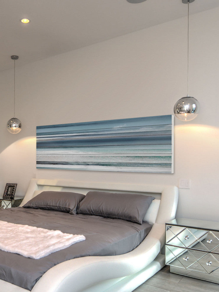 "Kuremaa" Print on White Wood, 60"x20"