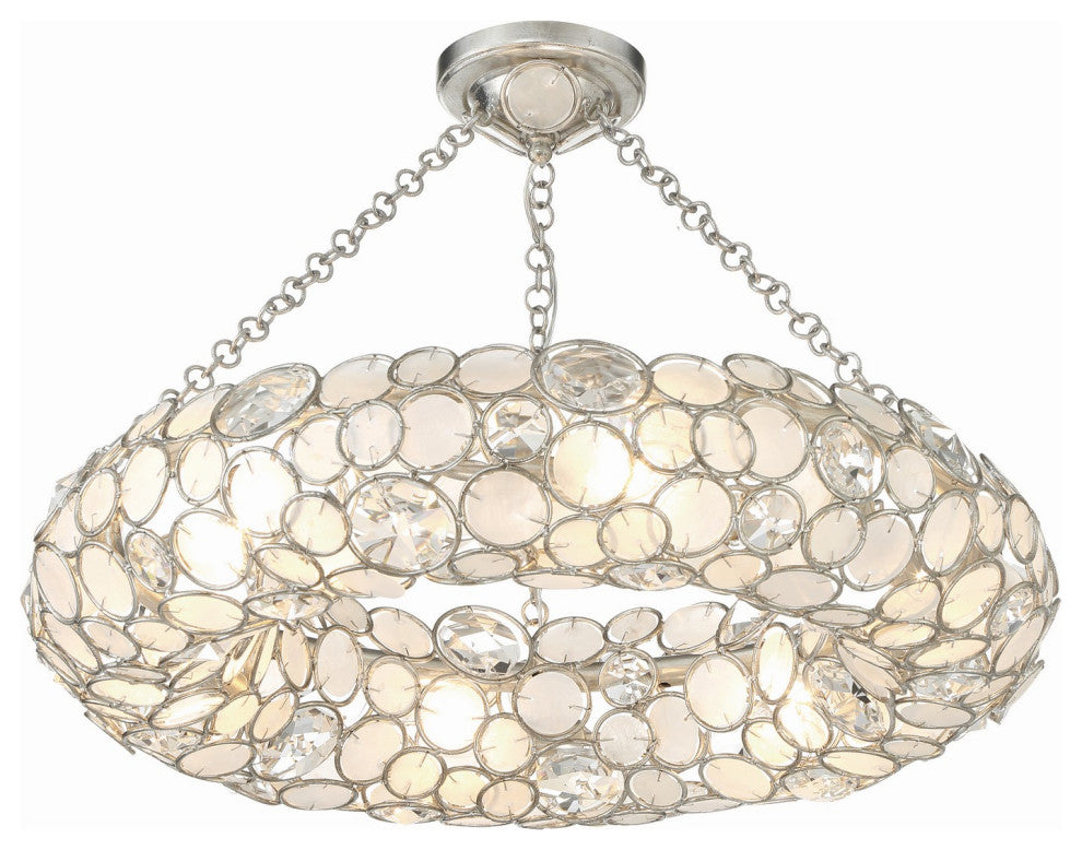 Palla 6-Light Semi Flush Mount, Antique Silver