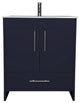 Pacific 30" Vanity With Integrated Ceramic Top and Brushed Nickel Handles, Navy