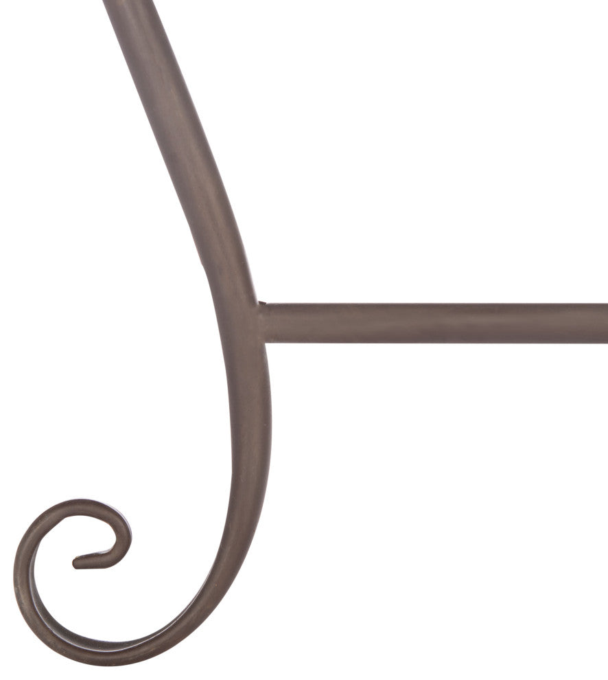 Safavieh Abia Wrought Iron 50"W Outdoor Tree Bench, Rustic Brown