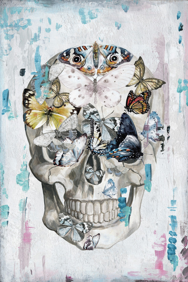 "Butterfly Gathering" Painting Print on Wrapped Canvas, 8x12