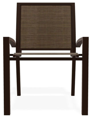 Kendall Sling Stackable Outdoor Dining Chair, Bark/Kona