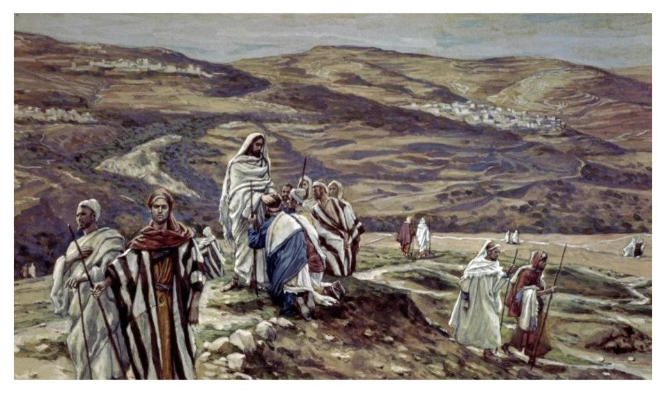 "Christ Sending Out the Seventy Disciples Two by Two" Paper Art, 24"x15"