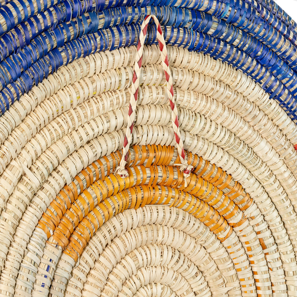 Palm Tray Plate and Wall Art, Artisan Crafted, Malawi, Multicolor, 19.75"