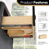 Vinnova Cadiz Bath Vanity, Composite Stone Top, Black, 24", No Mirror