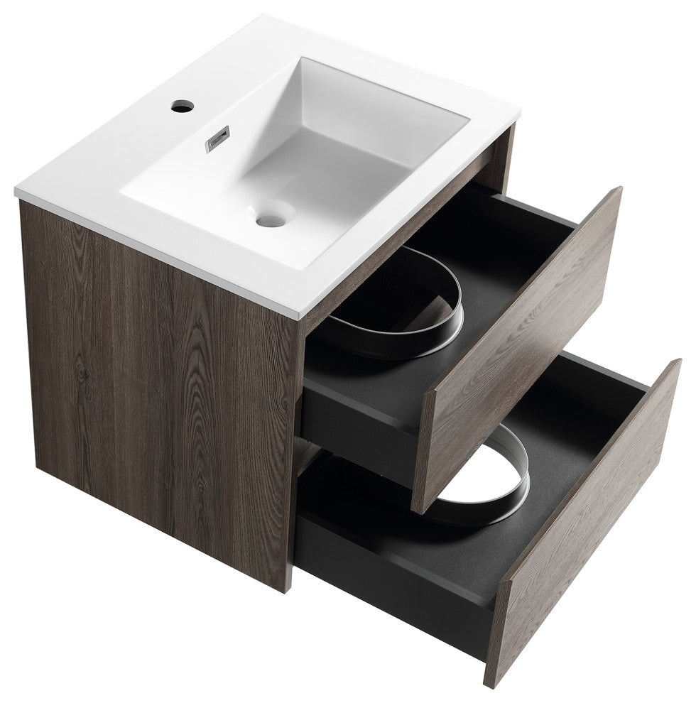The Marlow Single Bathroom Floating Vanity, Kye, 24"