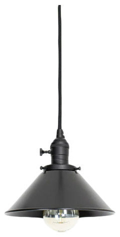 Canton 8"W Single Bulb, Satin Black Pendant Light