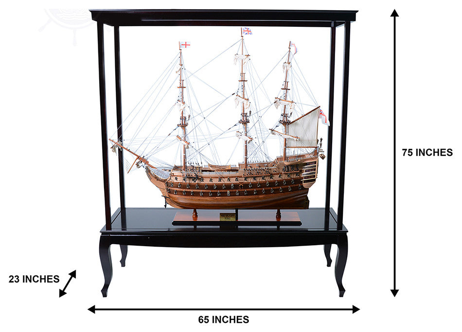 Display Case For Xl Ship No Glass Wooden Display Case for Model Ships