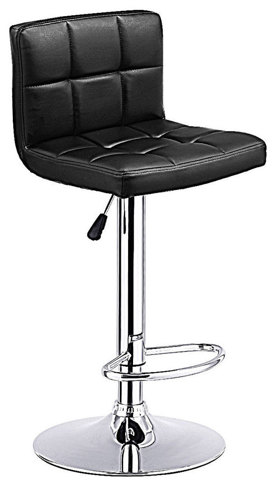 Costway 1 PC Bar Stool Swivel Adjustable PU Leather Barstools Bistro Pub Chair