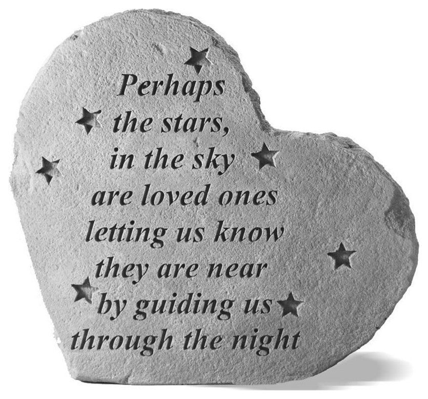 Small Heart Garden Accent Stone, "Perhaps the Stars in the Sky"