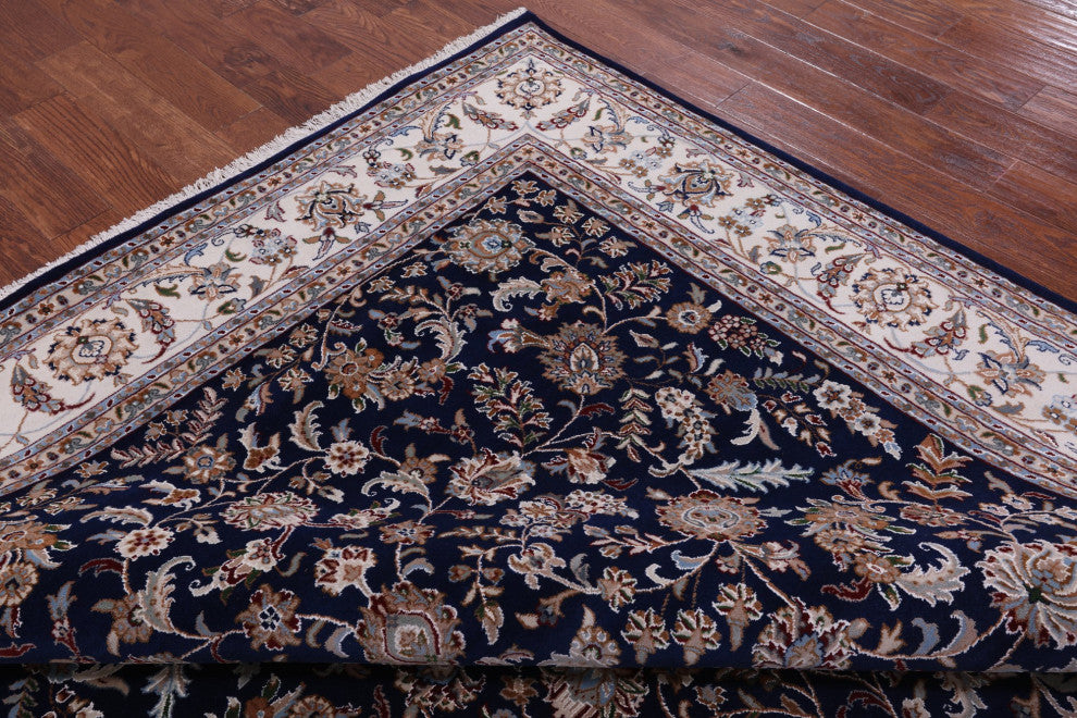 7' 10" X 10' 2" Persian Nain Wool and Silk Handmade Rug Q9315
