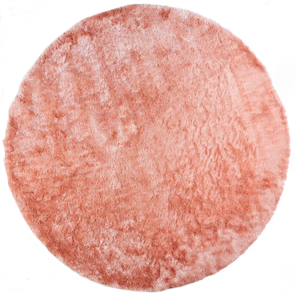 Weave & Wander Armada Plush Shag Rug, Blush, 8'x8' Round