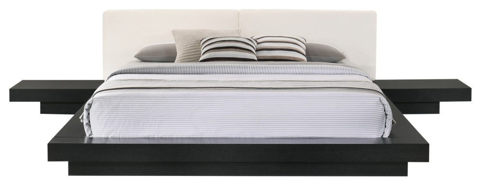 Modrest Tokyo Contemporary Black and White Platform Bed, Eastern King